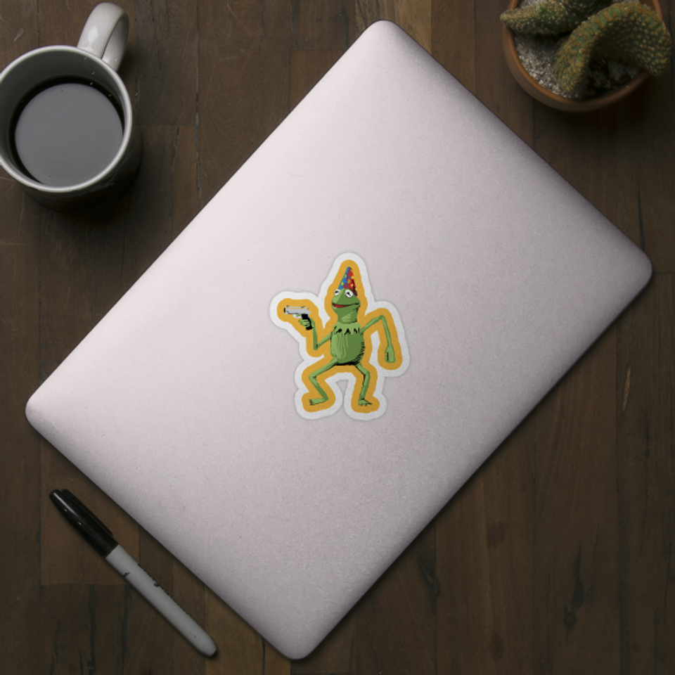 Kermit With Gun Limitied Edition - Kermit - Sticker