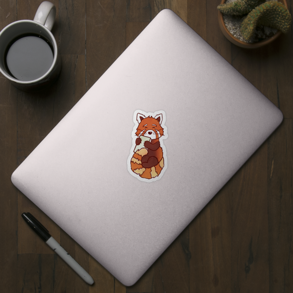 RED PANDA READS - Red Panda - Sticker