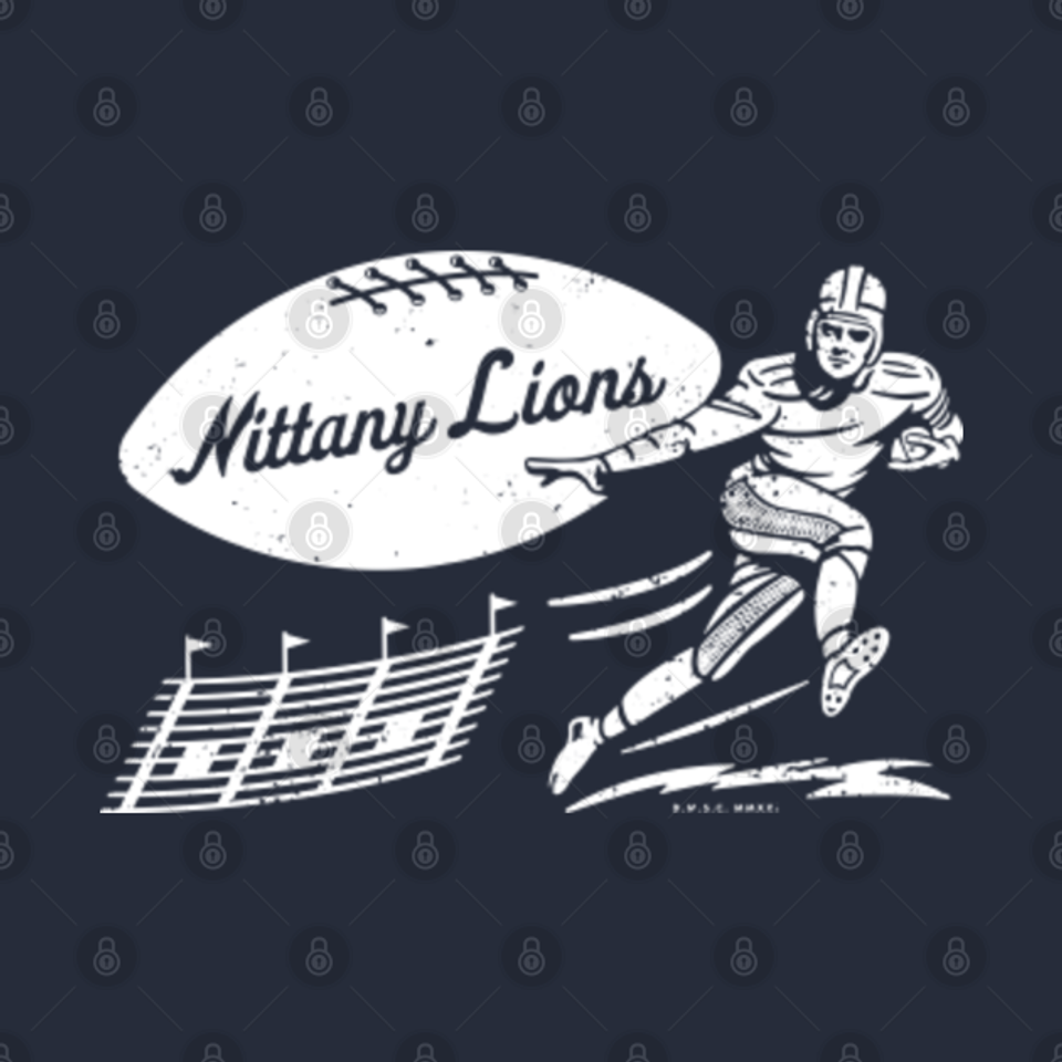 Vintage College Football - Penn State Nittany Lions (White Nittany Lions Wordmark) - Penn State - T-Shirt