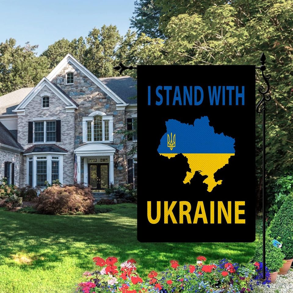 I Stand With Ukraine Garden Flag Ukraine
