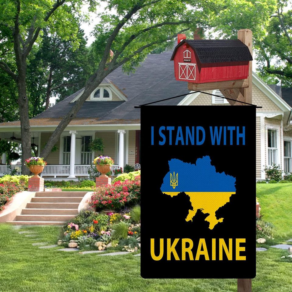 I Stand With Ukraine Garden Flag Ukraine