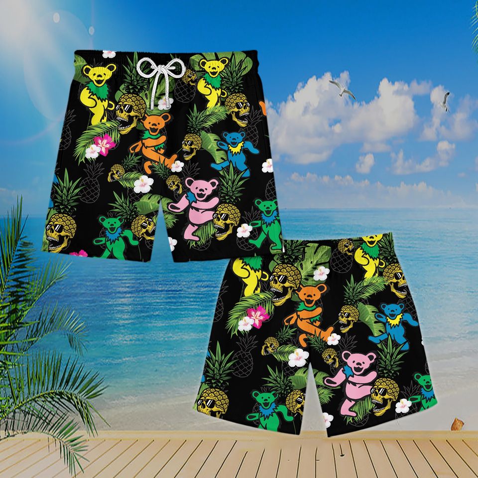 Grateful Dead Bear Skull Pineapple Hawaii Shirt