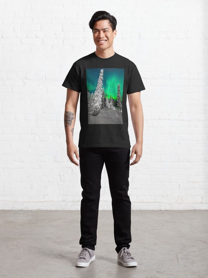 Northern Lights, Aurora Borealis Arctic Winter Alaska Classic T-Shirt
