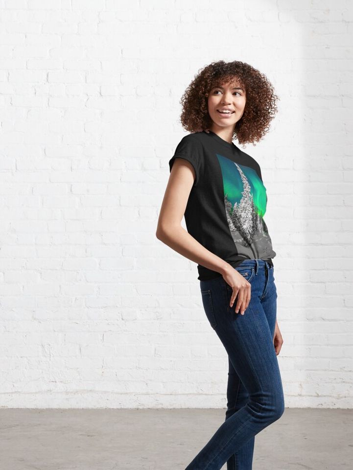 Northern Lights, Aurora Borealis Arctic Winter Alaska Classic T-Shirt