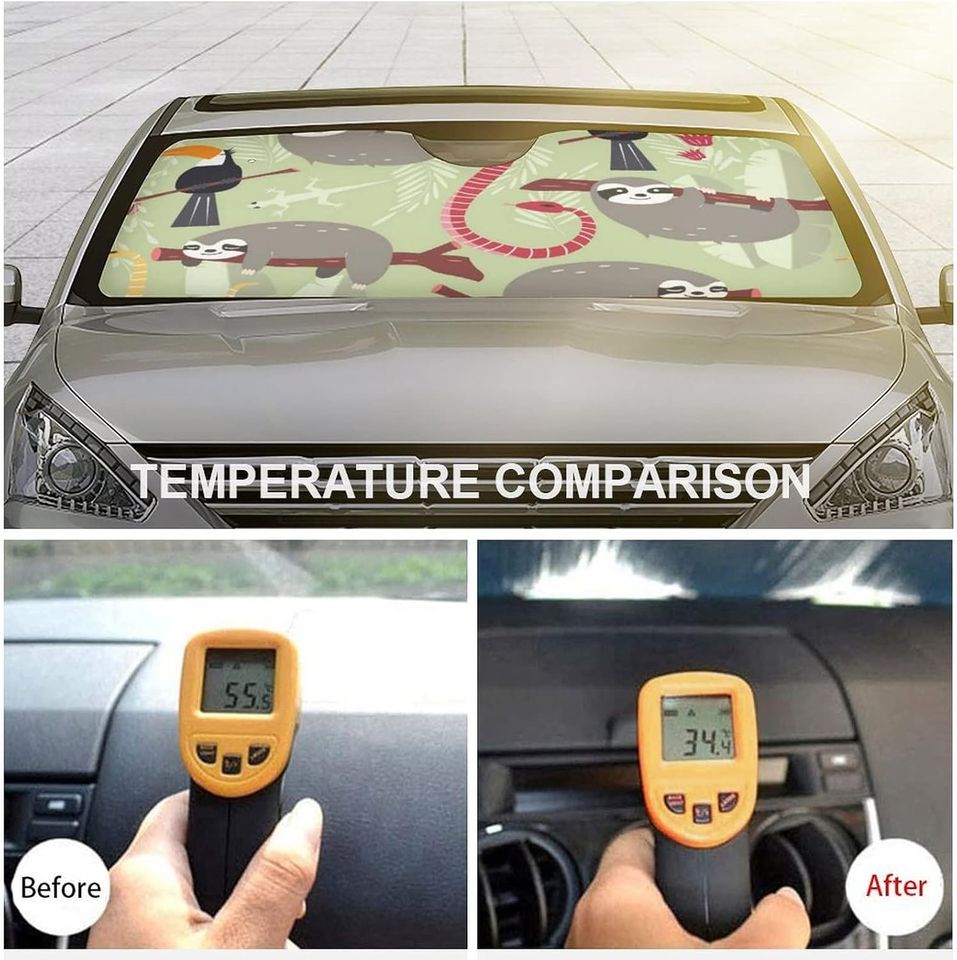 Cute Rain Forest Animals Sloth Car Windshield