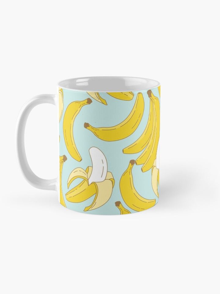 Banana pattern on turquoise background Mug