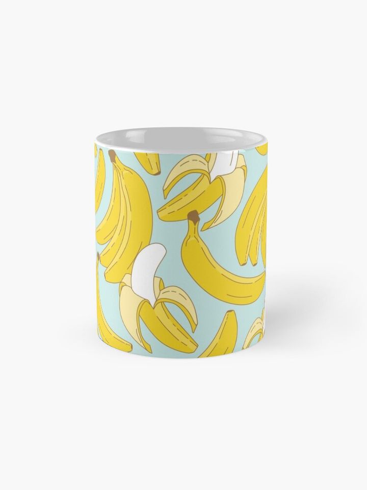 Banana pattern on turquoise background Mug