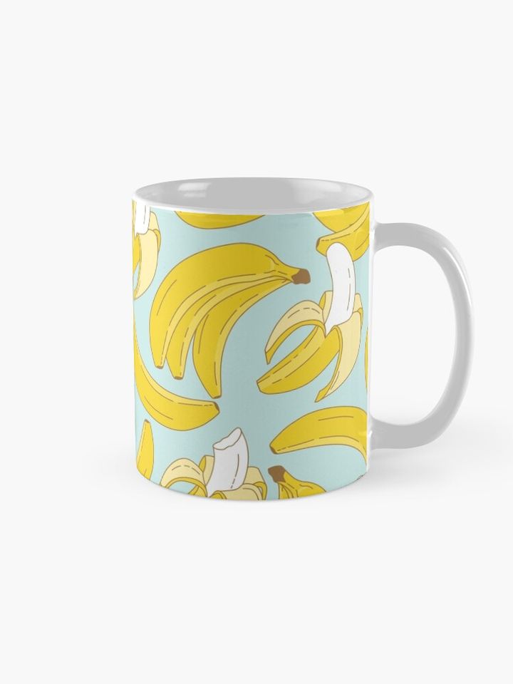 Banana pattern on turquoise background Mug