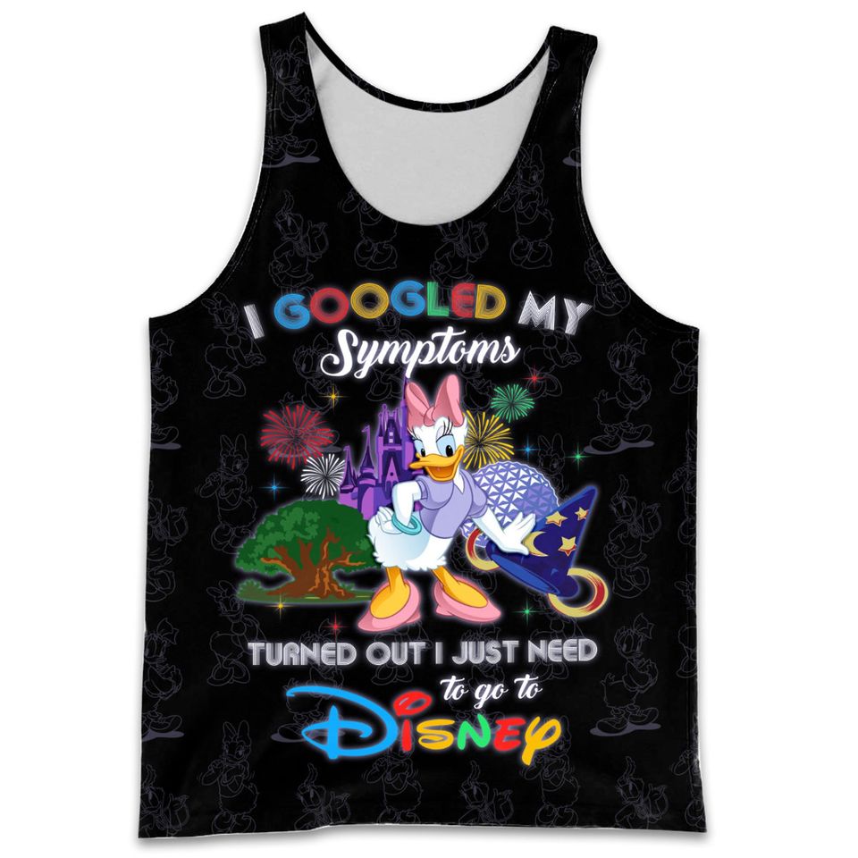 Daisy Duck Google Funny Quote Black Disney Cartoon 3D Tank Top