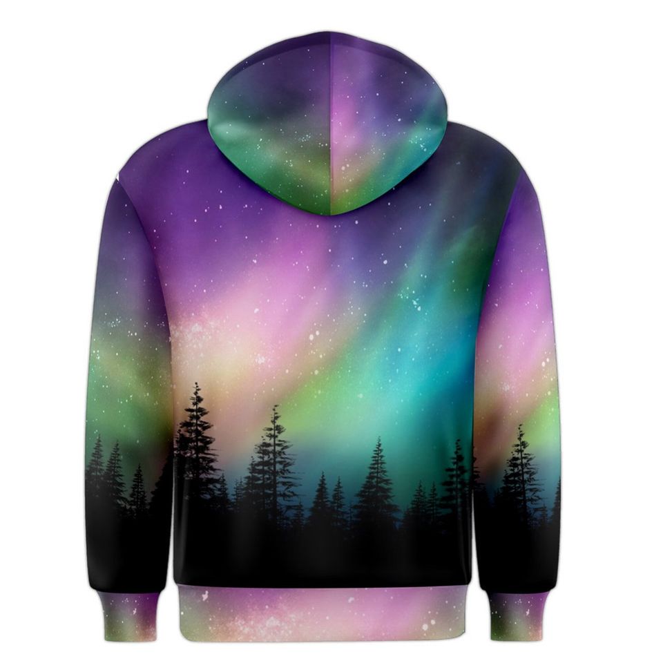 Aurora borealis Multicolored northern lights 3D Hoodie