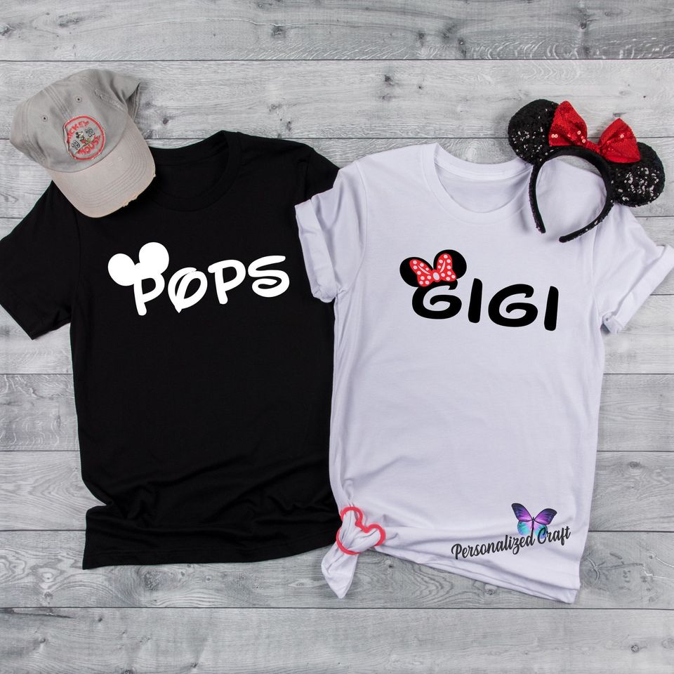 Disney NANA PAPA Mickey Mouse Minnie Mouse T-shirt,