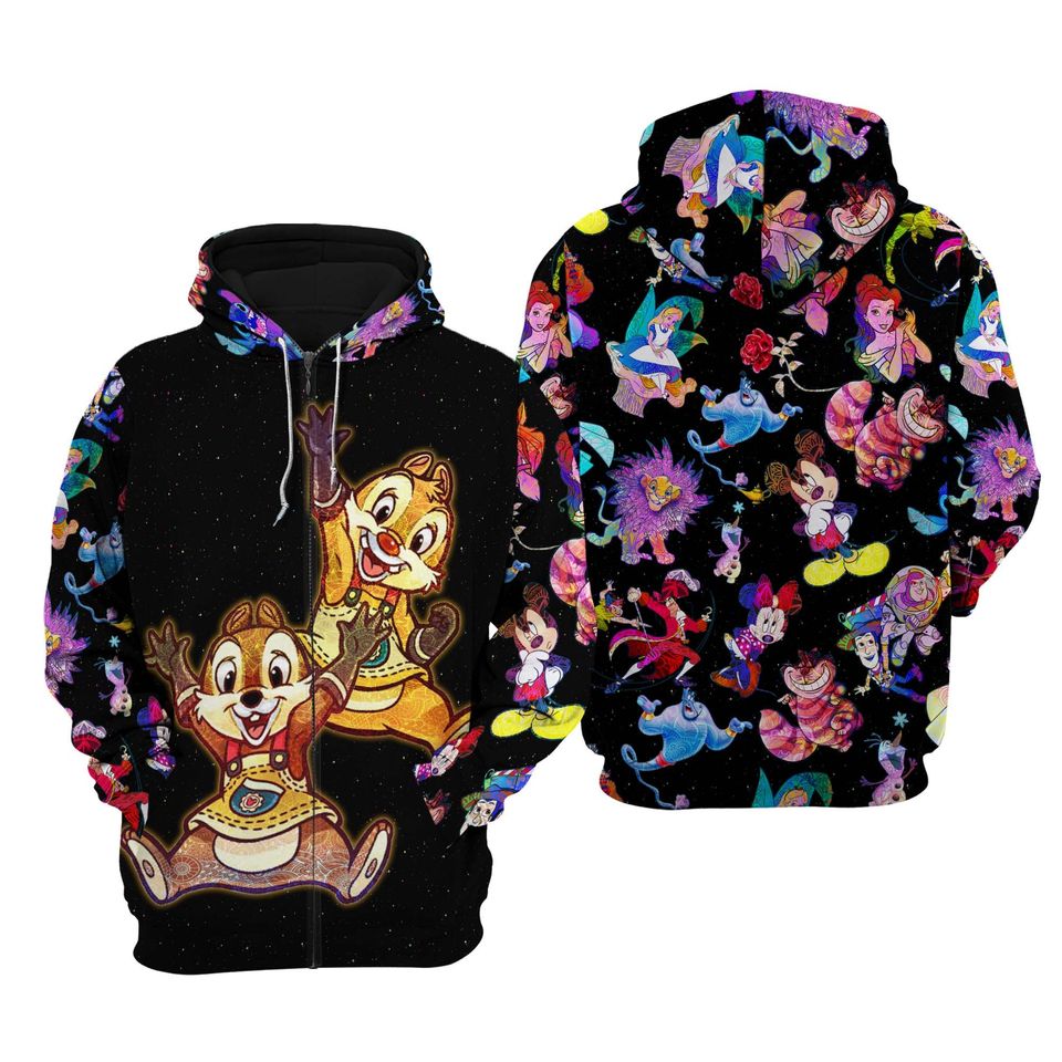 Chip & Dale Galaxy Night Sky Patterns Hoodie