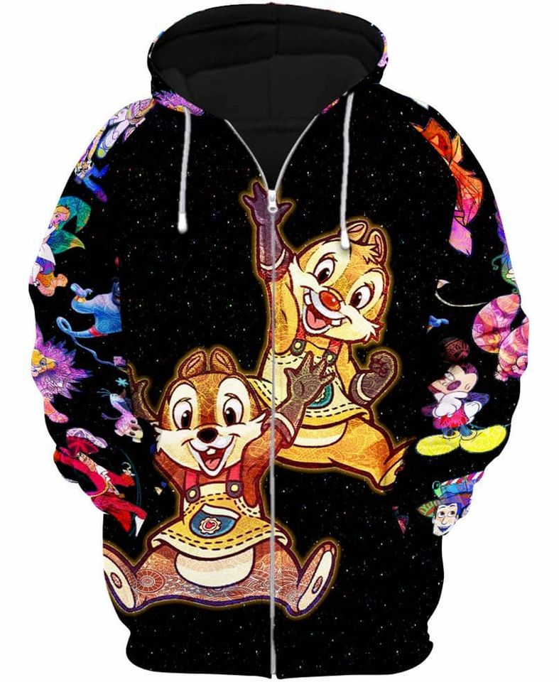 Chip & Dale Galaxy Night Sky Patterns Hoodie
