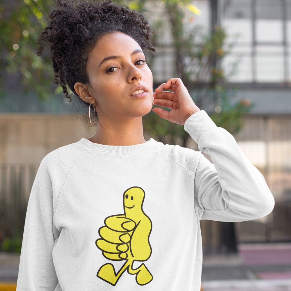 Yellow Smiley Face Who Cares Logo Rex Inspired Sweatshirt