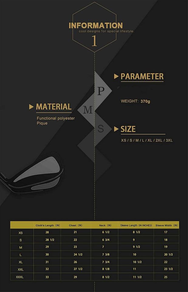 Pique Golf Shirts Turn Down Collared Polo T-Shirts