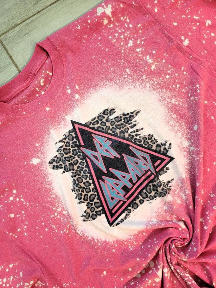 Womens bleached Def Leppard 3D T Shirt