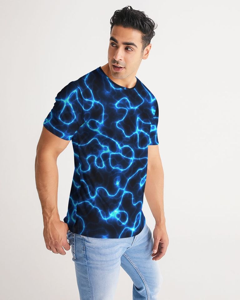 Rave Electric Blue Lightning 3D T Shirt