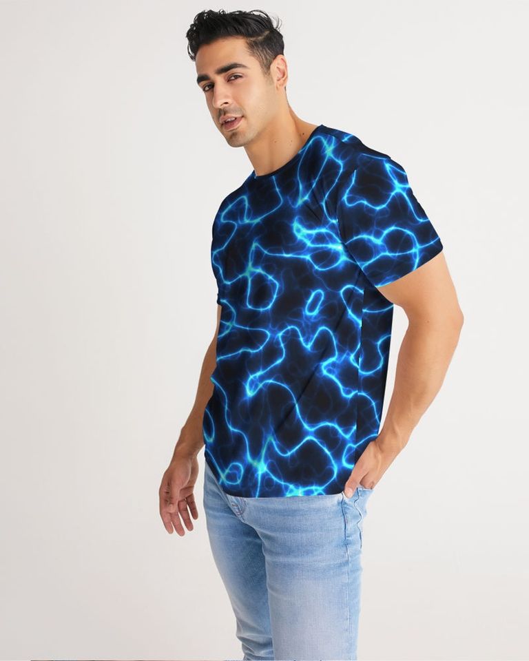 Rave Electric Blue Lightning 3D T Shirt