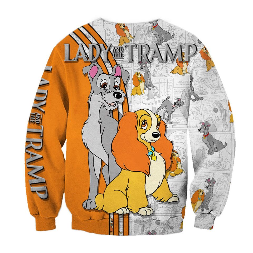 Lady & The Tramp Comic Patterns Disney 3D Sweatshirt