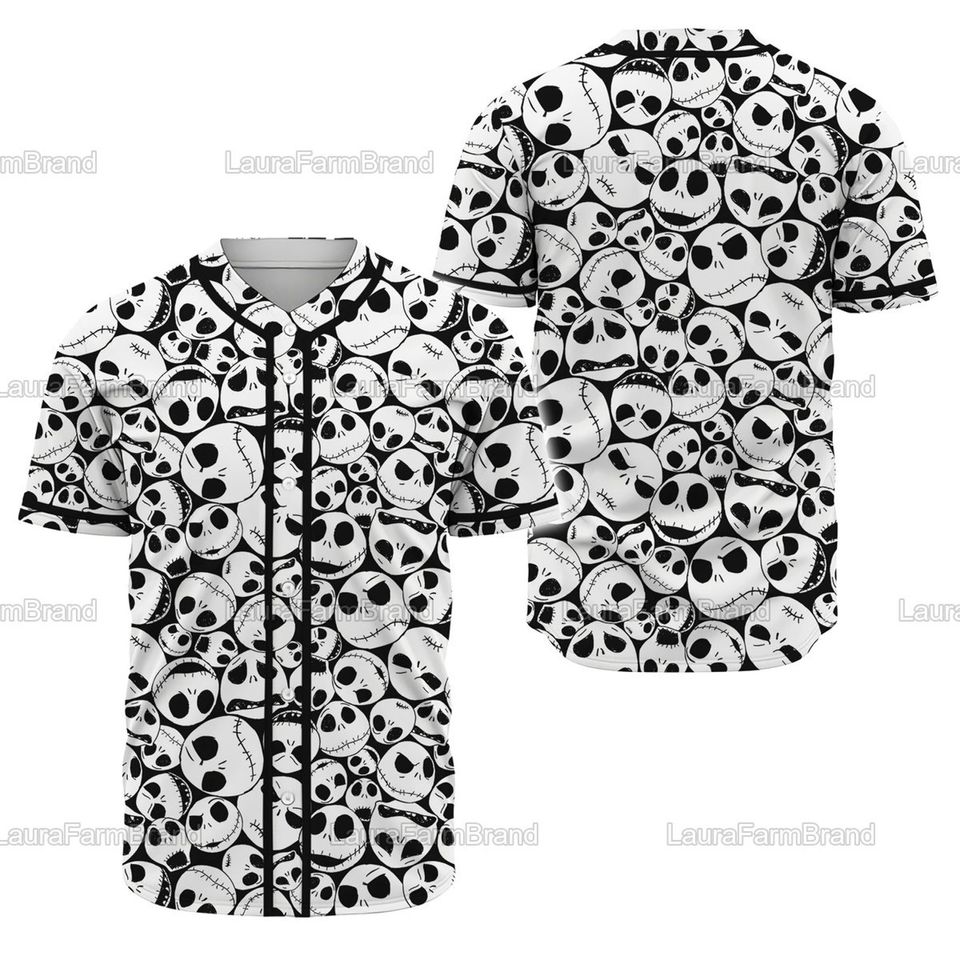 Horror Movie Jack Skellington Baseball Jersey