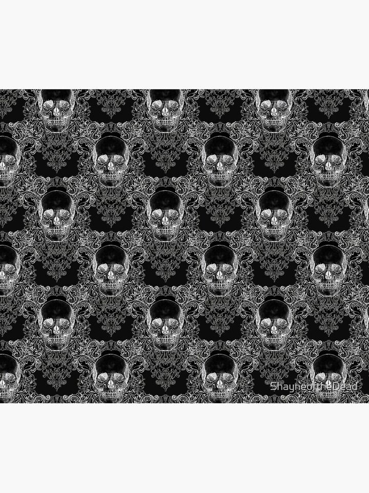 Damask Skull Duvet Cover