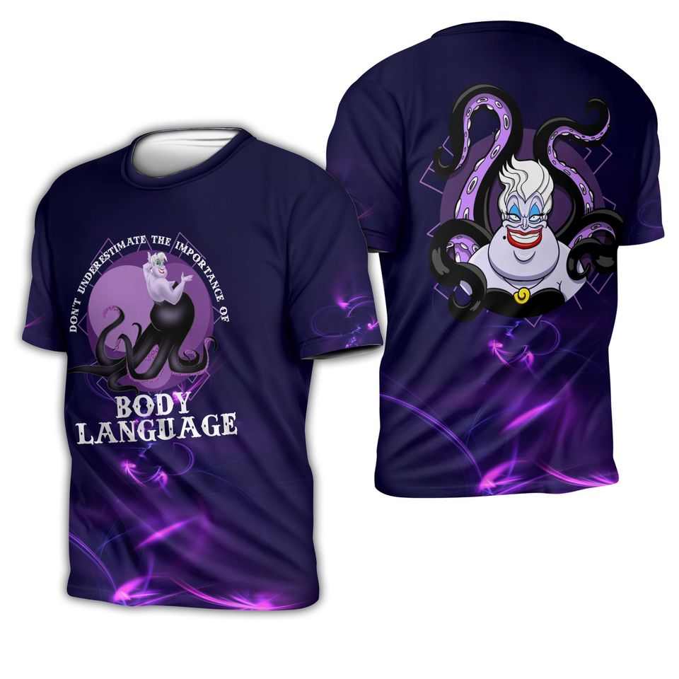 Villain Ursula Purple Quote Button Overalls Patterns Disney T-shirts