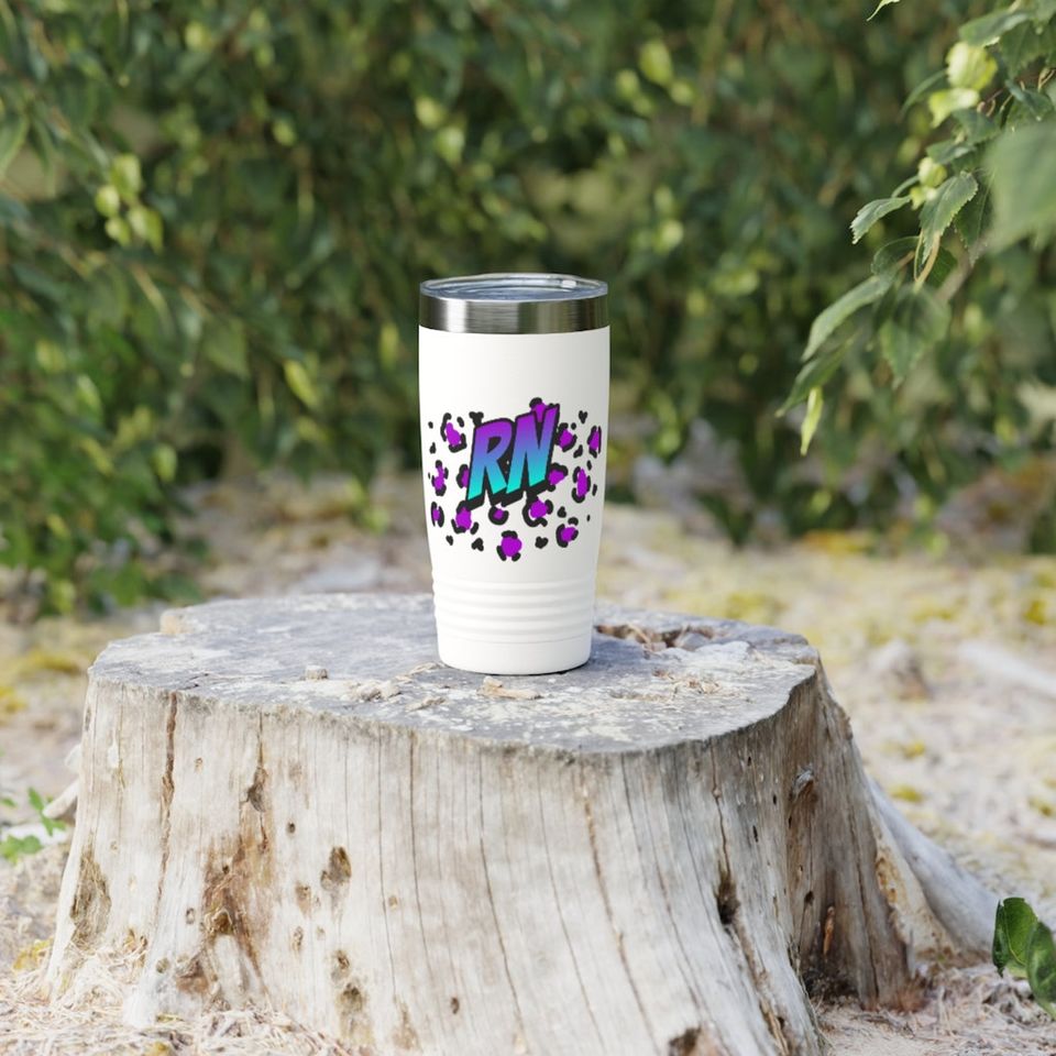 Colorful Purple Leopard RN Ringneck Tumbler, 20oz