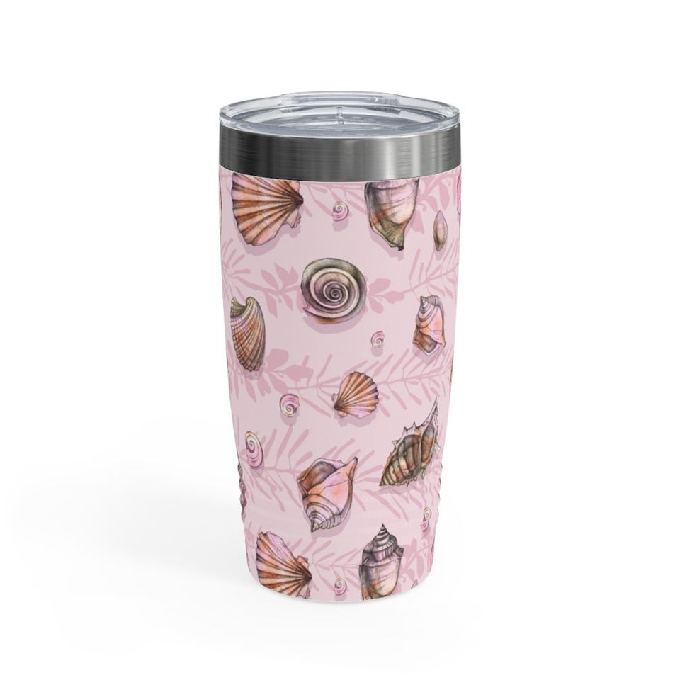 Pink Seashells Ringneck Tumbler, 20oz