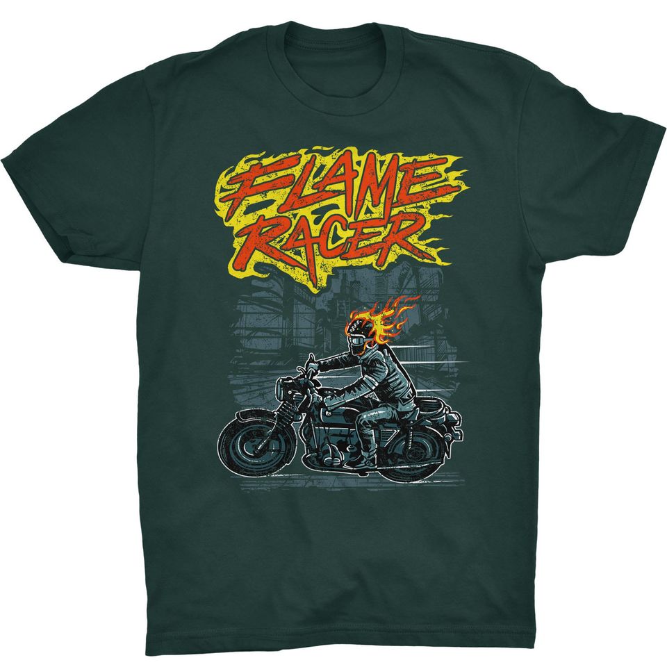 Flame Racer T-shirt Ghost Rider Motorbike