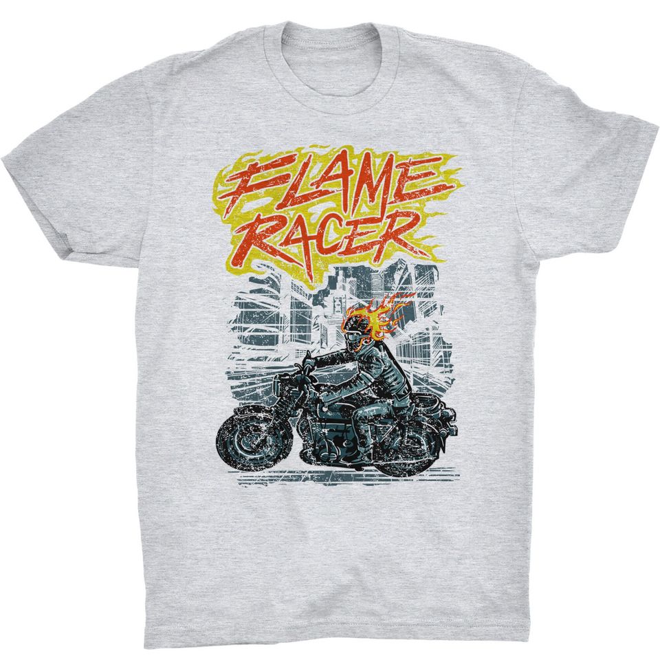 Flame Racer T-shirt Ghost Rider Motorbike