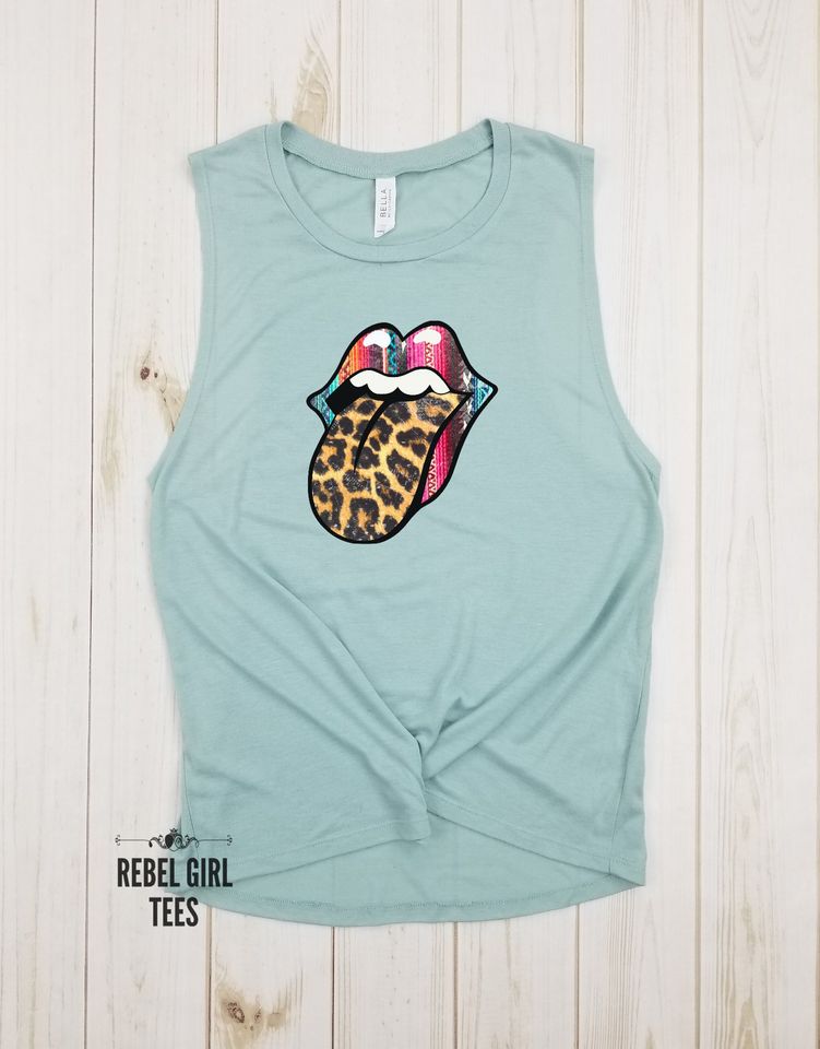 Classic Rock Leopard Lips - Rock Band, Rock and Roll Lover, Classic Rock Tank