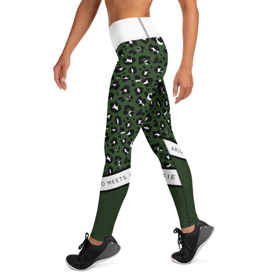 Green Leopard sports leggings