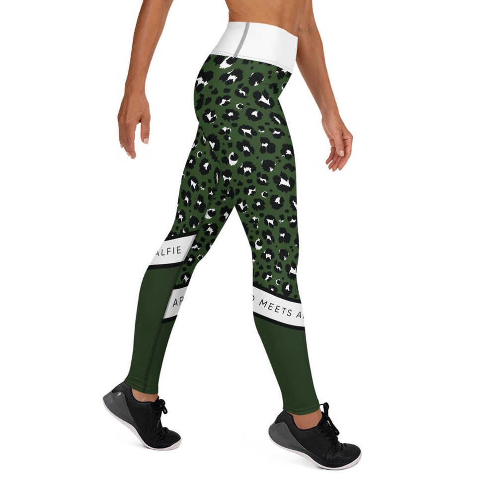 Green Leopard sports leggings