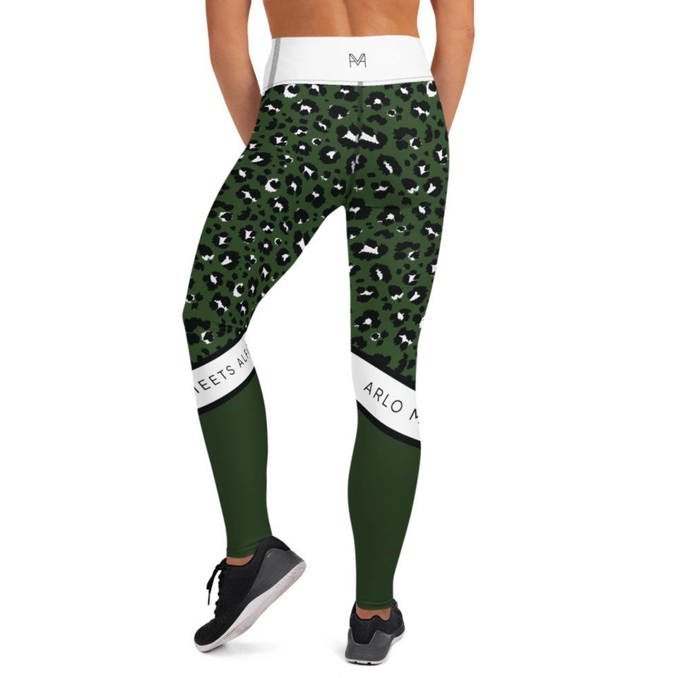 Green Leopard sports leggings
