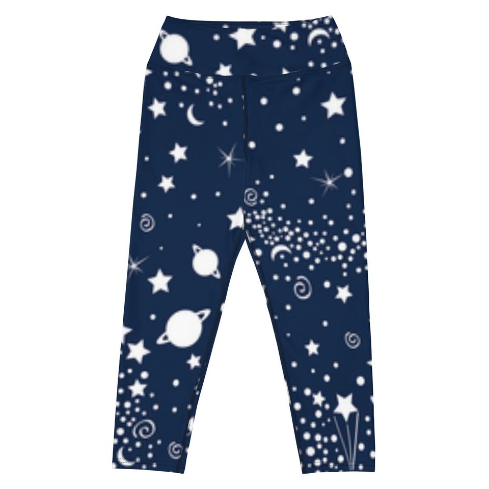 Space and Stars Yoga Capri Leggings