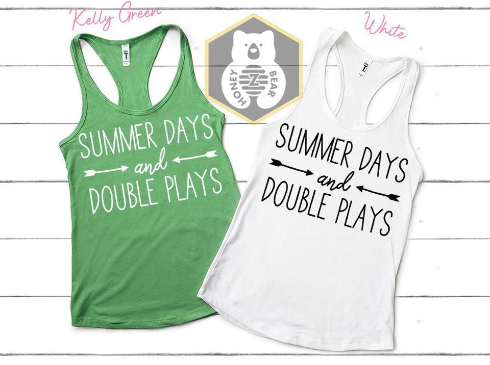 Baseball Summer Days and Double Plays Tank Top
