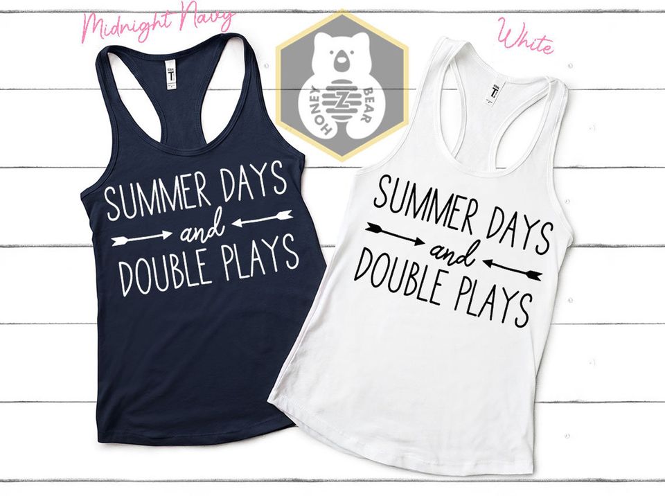 Baseball Summer Days and Double Plays Tank Top