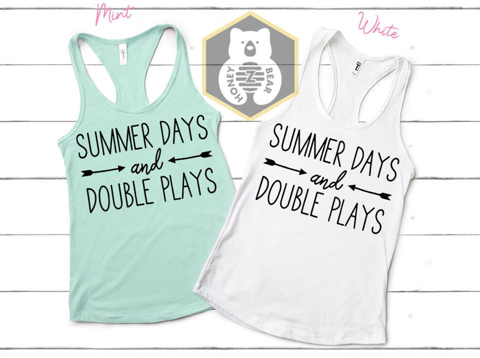 Baseball Summer Days and Double Plays Tank Top