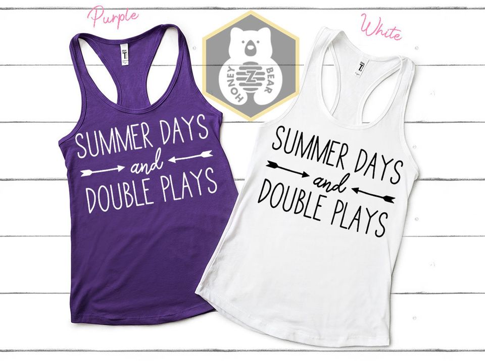 Baseball Summer Days and Double Plays Tank Top