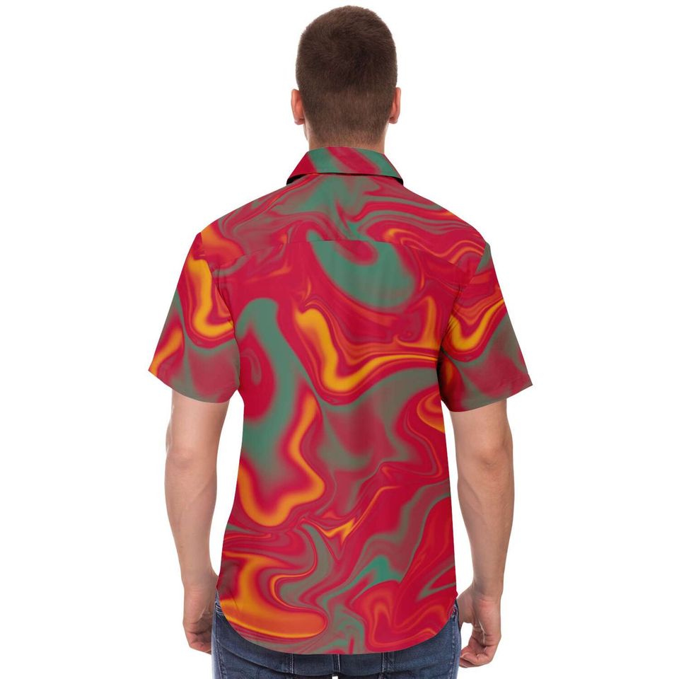 Candy Pop Red Mint Marble Smoke Sunset Liquid Holographic Hawaiian Shirt