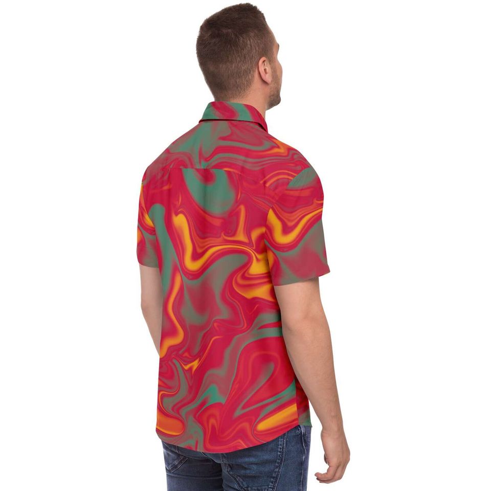 Candy Pop Red Mint Marble Smoke Sunset Liquid Holographic Hawaiian Shirt