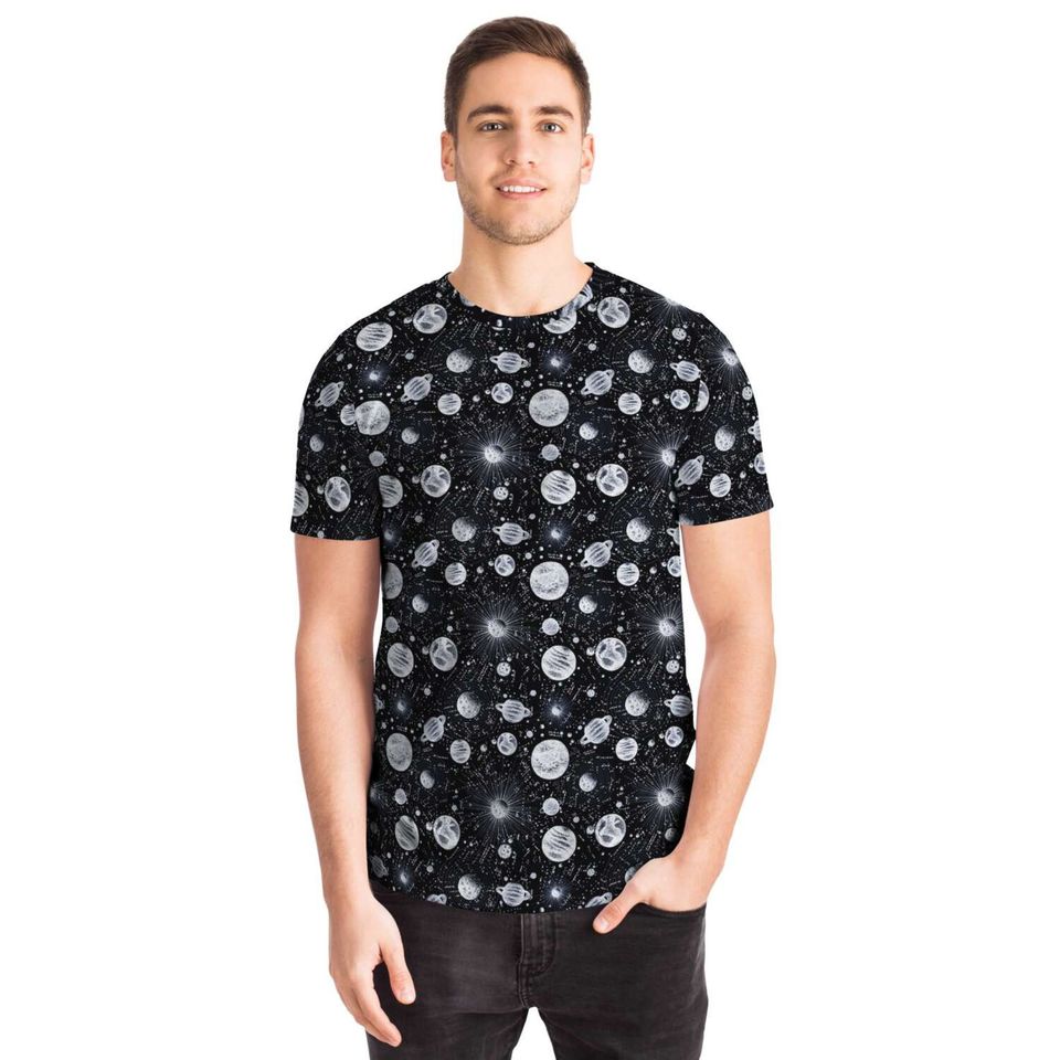 Planet Stars Celestial Bodies Pattern 3D T Shirt