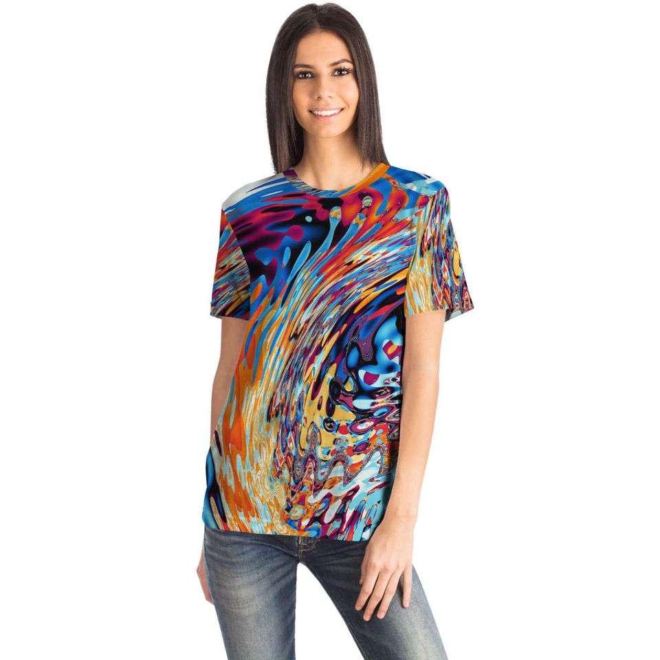 Beach Waves Ocean Wave Effect Abstract Tropical Psychedelic 3D T Shirt