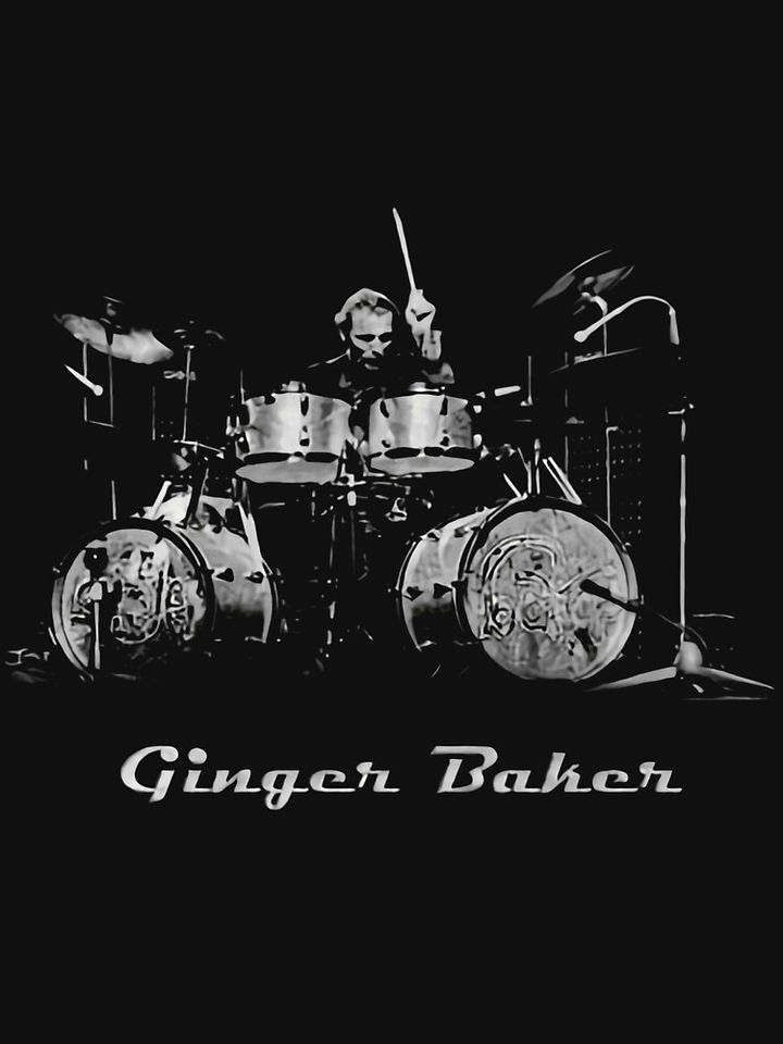 Ginger Baker gift for drummer, rock n roll Poster
