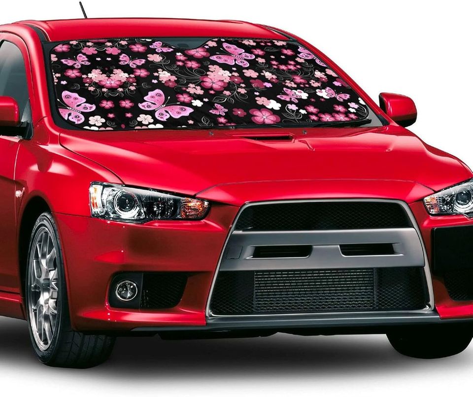 Flower Butterfly Car Windshield Sun Shade for Car
