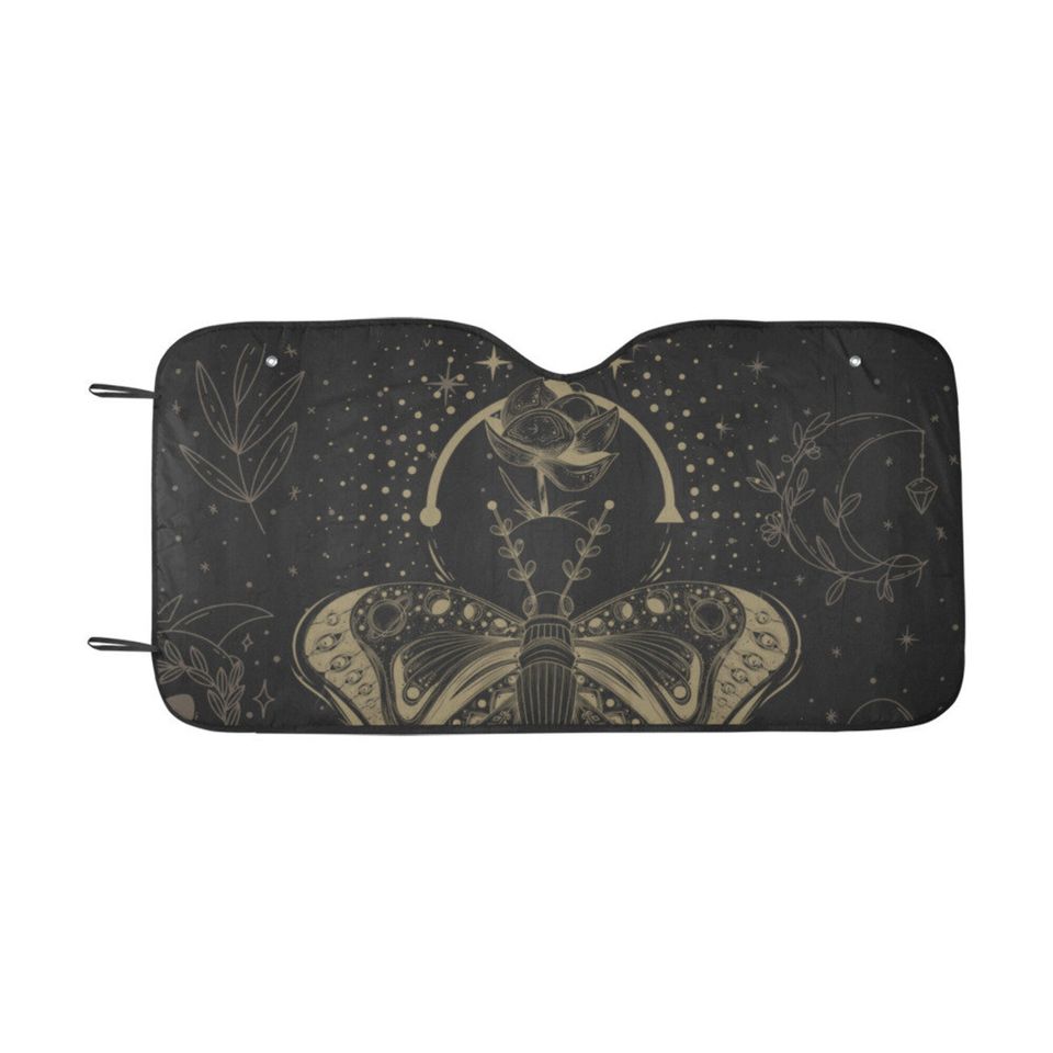 Witch Moth Moonphase Lotus Car sunshade for windshield