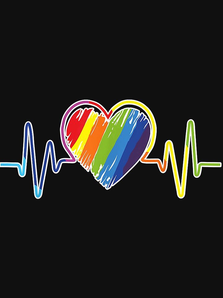 Heartbeat Pride Rainbow Flag LGBT Cool Ally Plus Size Tank Top