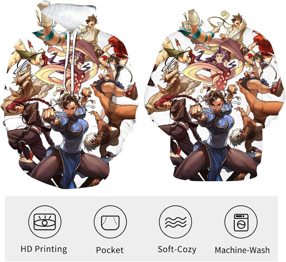 Street Fighter Hoodie Game Character HD 3D Printed Pullover