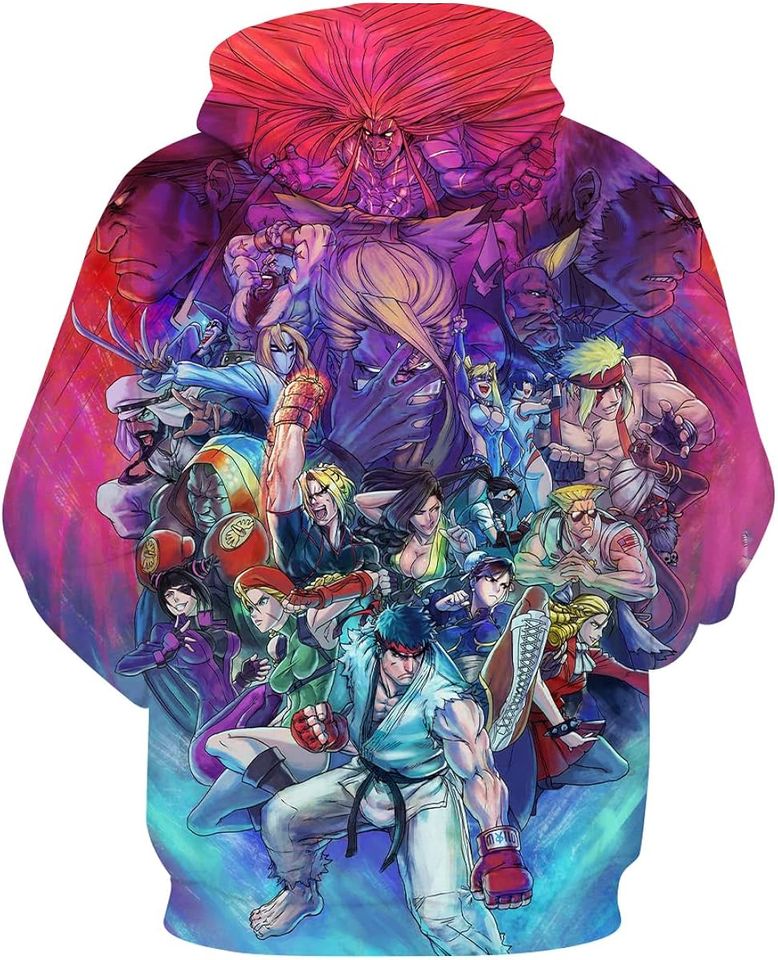 Street Fighter Hoodie Game Character HD 3D Printed Pullover
