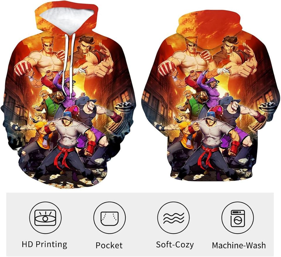 Street Fighter Hoodie Game Character 3D Printed Pullover
